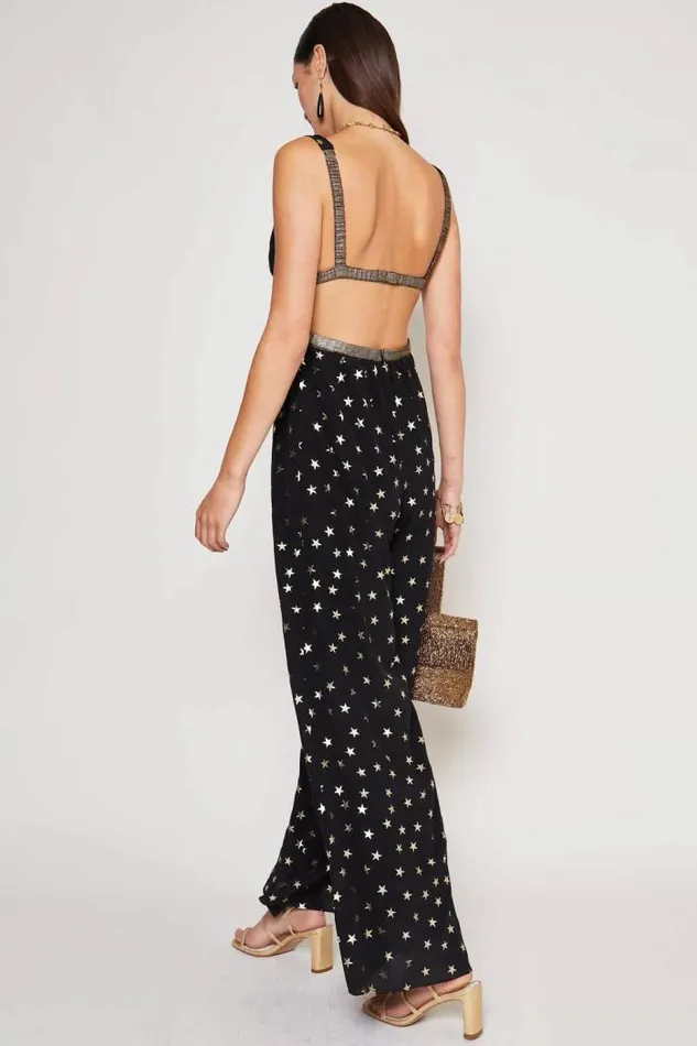 Rixo Dresses Women Hollywood Jumpsuit Mini Star Black Gold