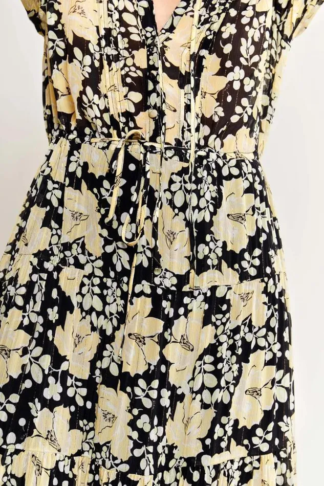 Rixo Dresses Women Indigo Midi Dress Umbrella Floral Black