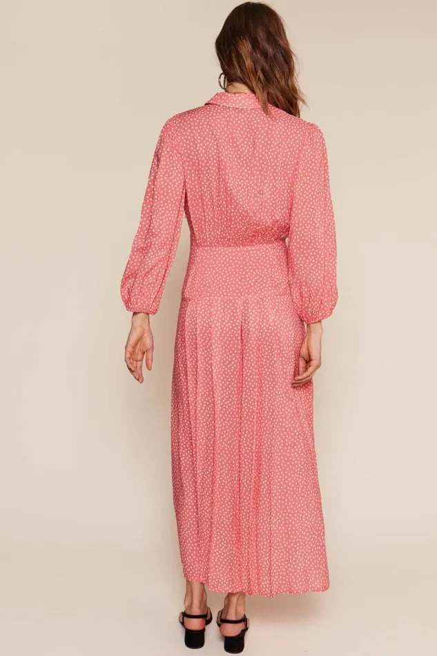 Rixo Dresses Women Izzy Shirt Dress Scatter Spot Coral