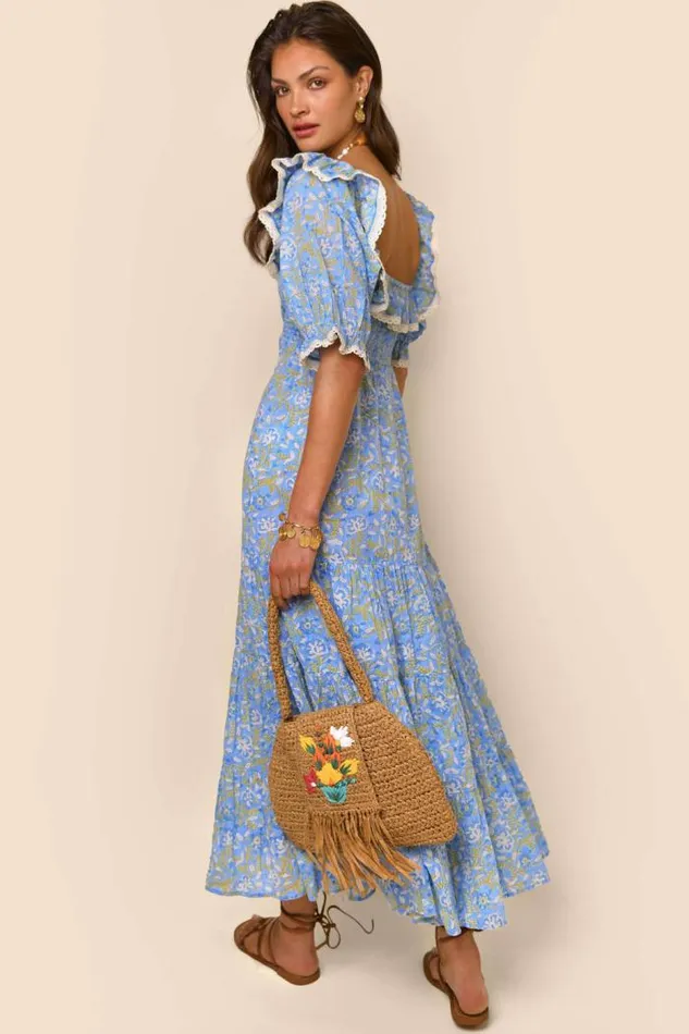 Rixo Dresses Women Joanie Cotton Nightdress Sarasa Blue
