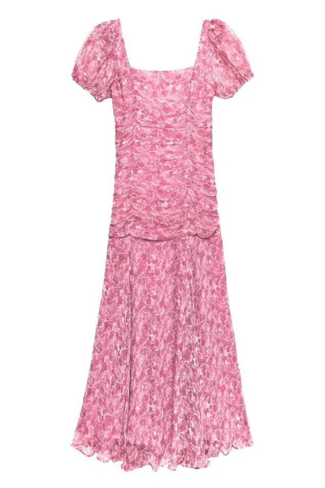 Rixo Dresses Women Leyanne Georgette Gown Shell Magenta