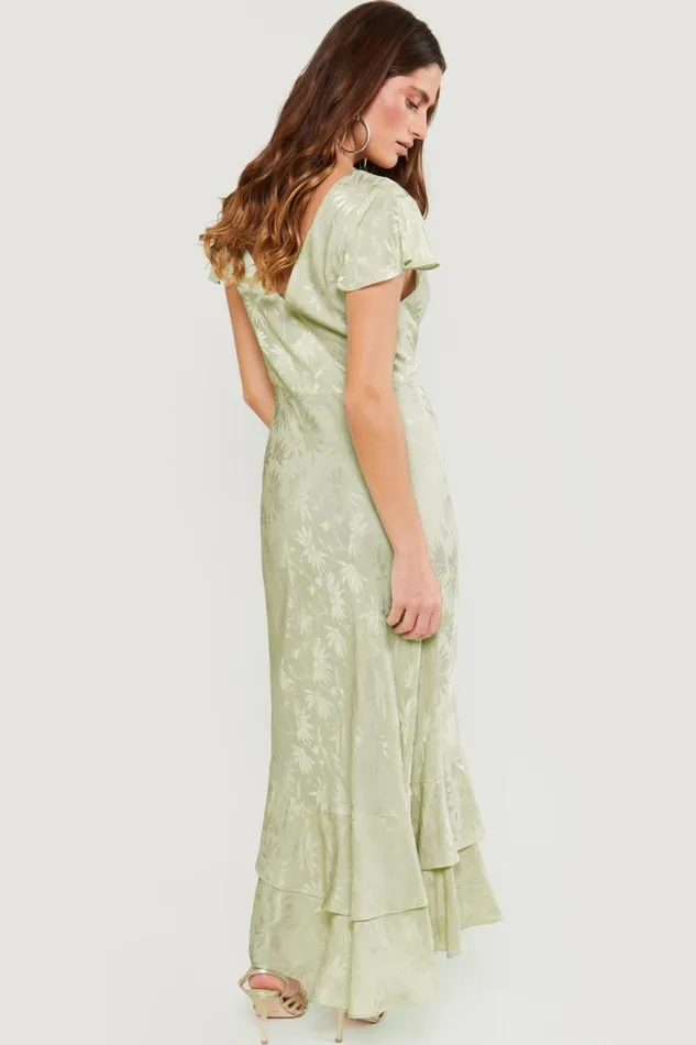Rixo Dresses Women Liberty Midi Dress Daisy Jacquard Sage