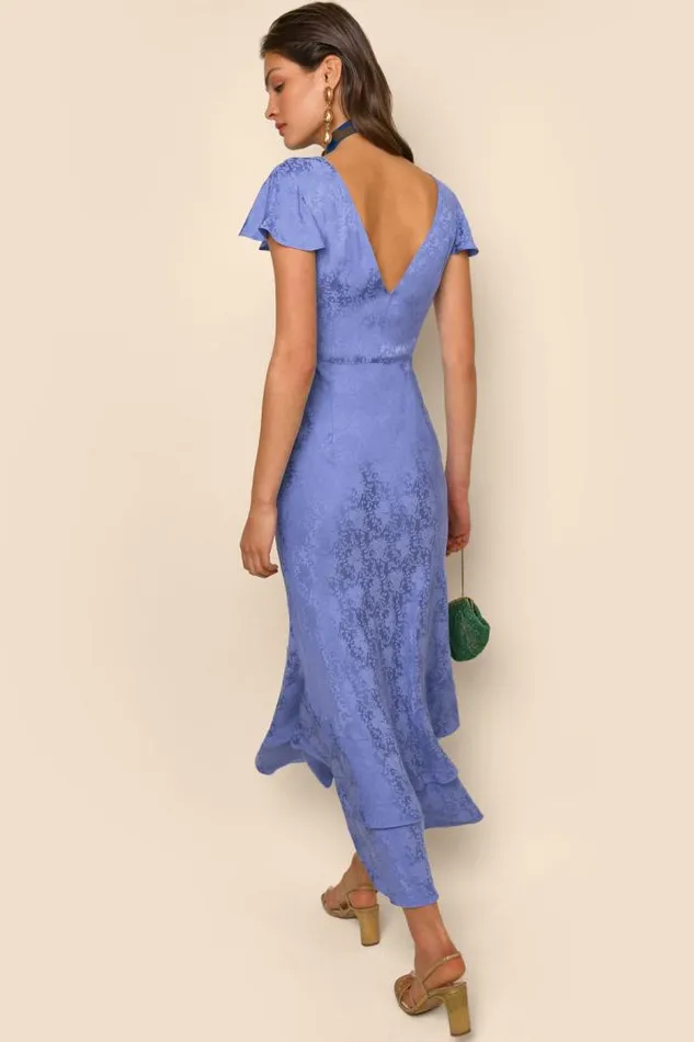Rixo Dresses Women Liberty Tiered Midi Dress Lilac Jewel
