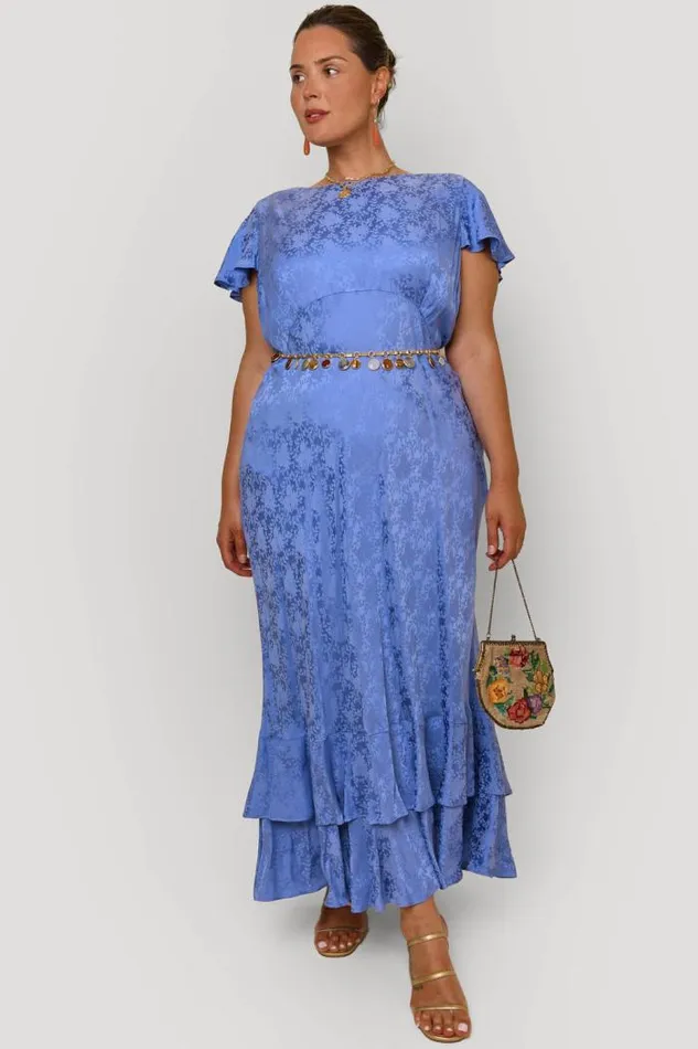 Rixo Dresses Women Liberty Tiered Midi Dress Lilac Jewel