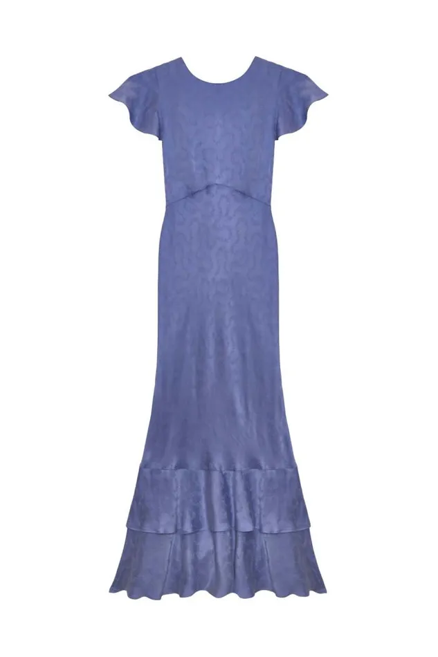 Rixo Dresses Women Liberty Tiered Midi Dress Lilac Jewel