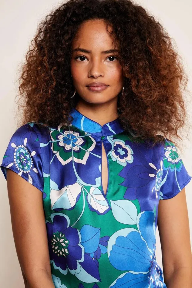 Rixo Dresses Women Lolita Mini Dress Miami Floral Emerald
