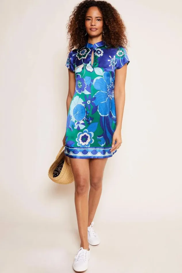 Rixo Dresses Women Lolita Mini Dress Miami Floral Emerald