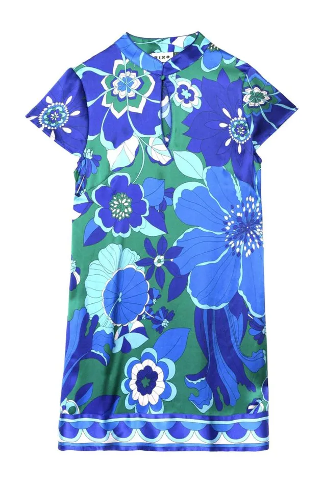 Rixo Dresses Women Lolita Mini Dress Miami Floral Emerald