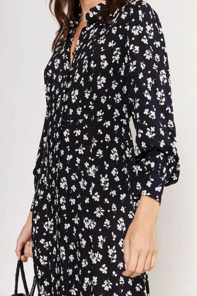 Rixo Dresses Women Maddison Shirt Dress Easy Floral Black