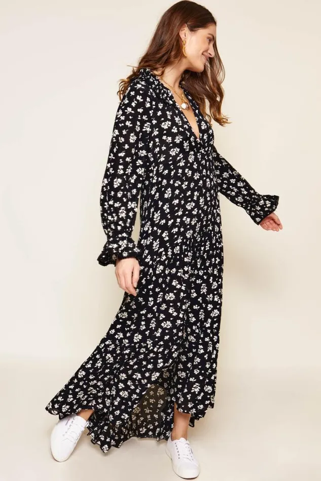 Rixo Dresses Women Mali Midi Dress Easy Floral Navy