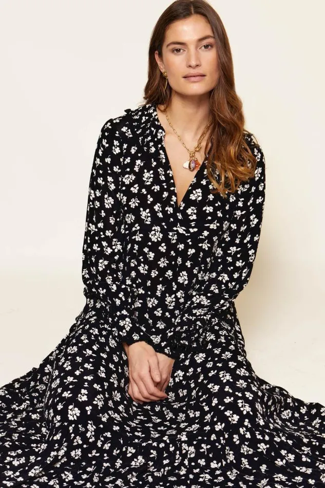 Rixo Dresses Women Mali Midi Dress Easy Floral Navy