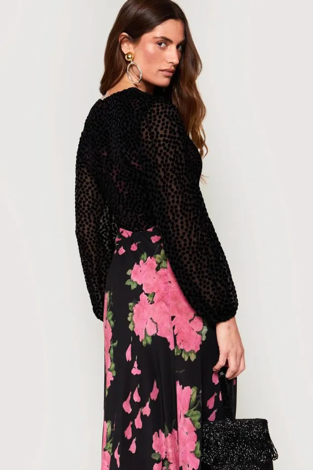 Rixo Dresses Women Melanie Silk Midi Dress Blossom Pink