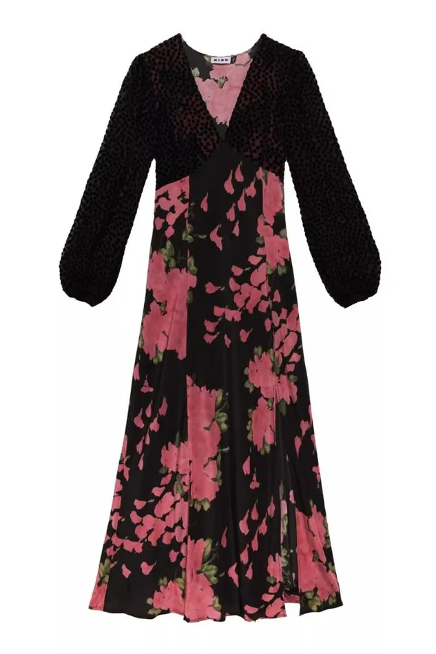 Rixo Dresses Women Melanie Silk Midi Dress Blossom Pink