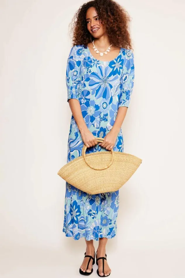 Rixo Dresses Women Oleander Midi Dress Miami Floral Mint