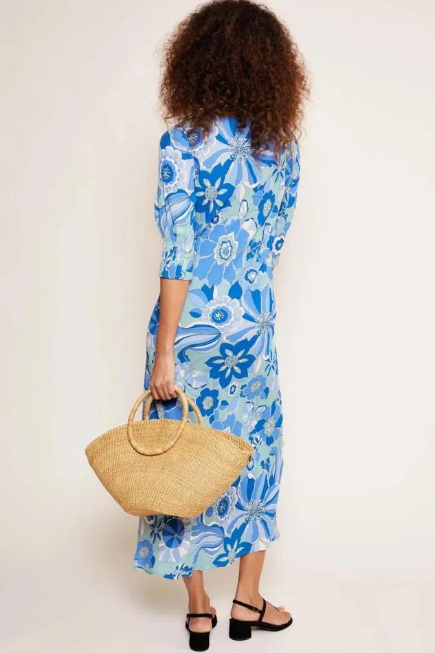Rixo Dresses Women Oleander Midi Dress Miami Floral Mint