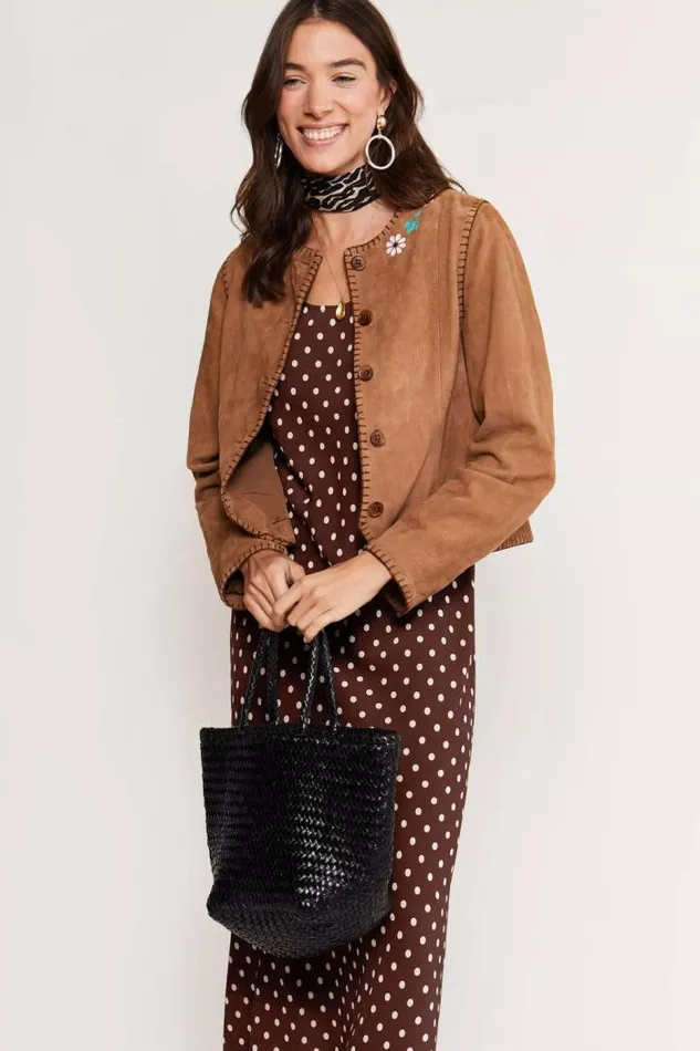 Rixo Dresses Women Oleander Midi Dress Polka Dot Brown