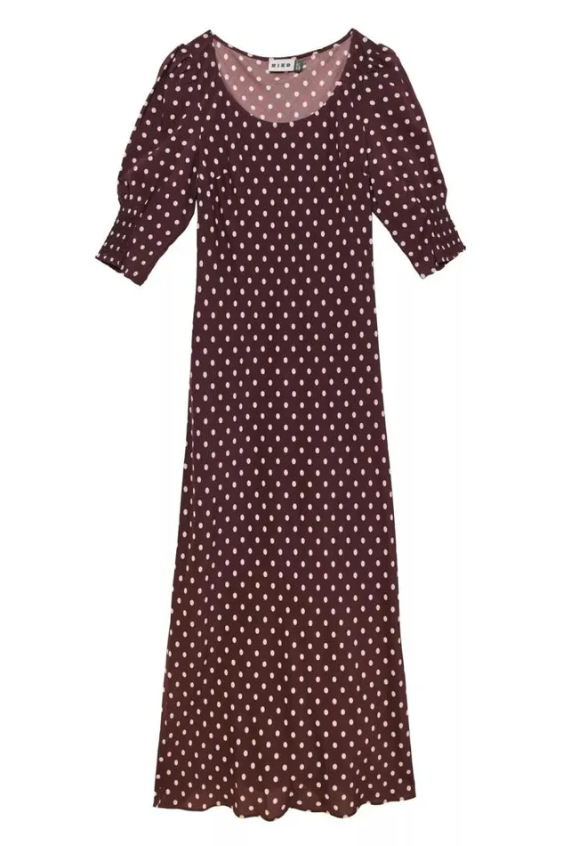 Rixo Dresses Women Oleander Midi Dress Polka Dot Brown