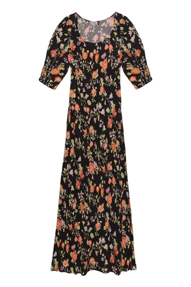 Rixo Dresses Women Oleander Midi Dress Waterblossom Noir