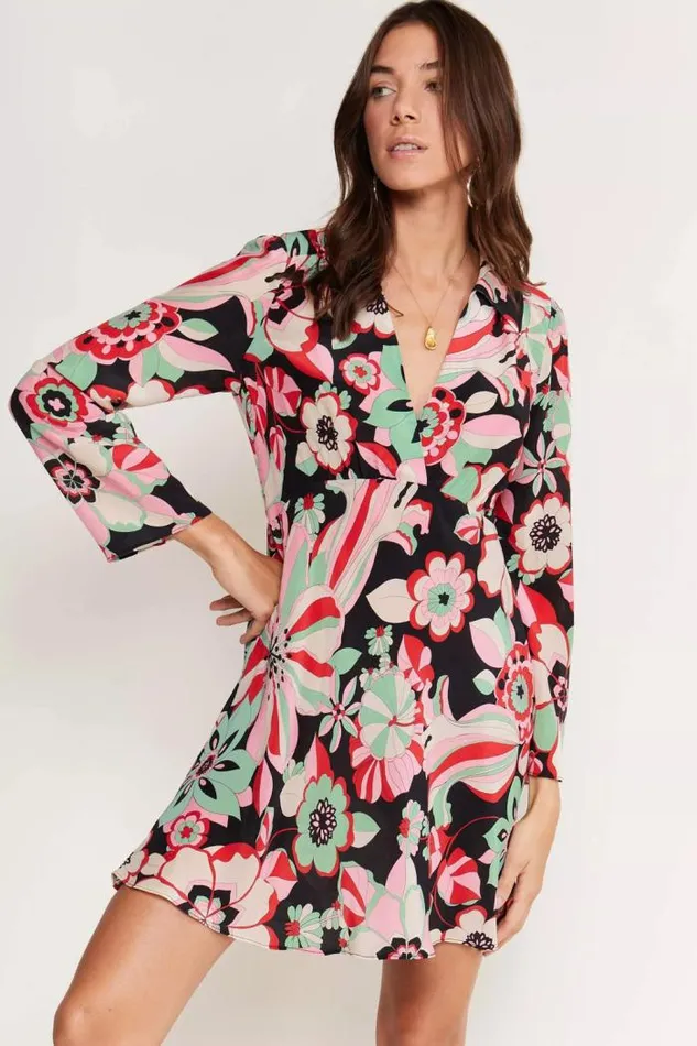 Rixo Dresses Women Renata Silk Mini Dress Parisian Daisy Multi