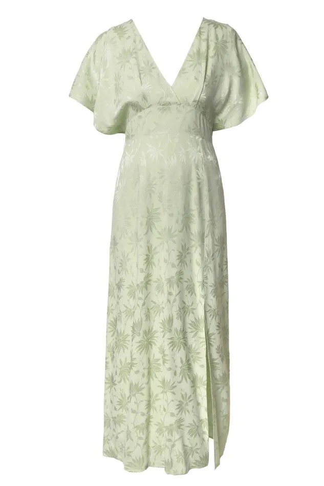 Rixo Dresses Women Sadie Jacquard Midi Dress Daisy Jacquard Sage