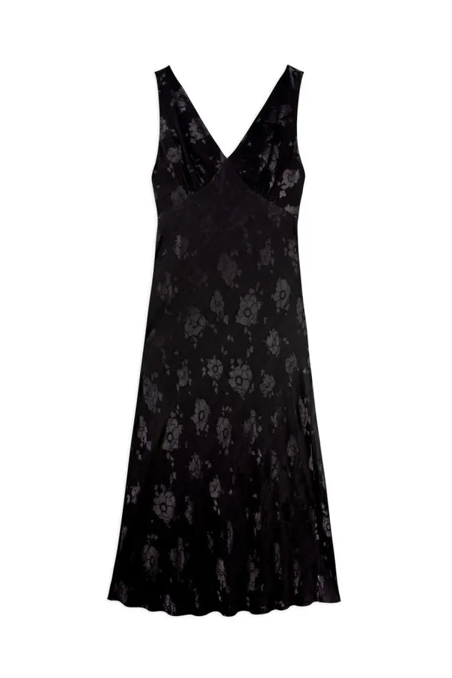 Rixo Dresses Women Sandrine Midi Dress Black Poppy Jacquard
