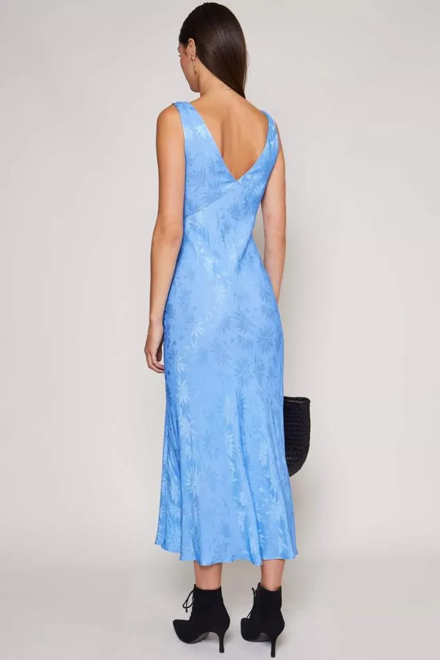 Rixo Dresses Women Sandrine Midi Dress Daisy Jacquard Blue
