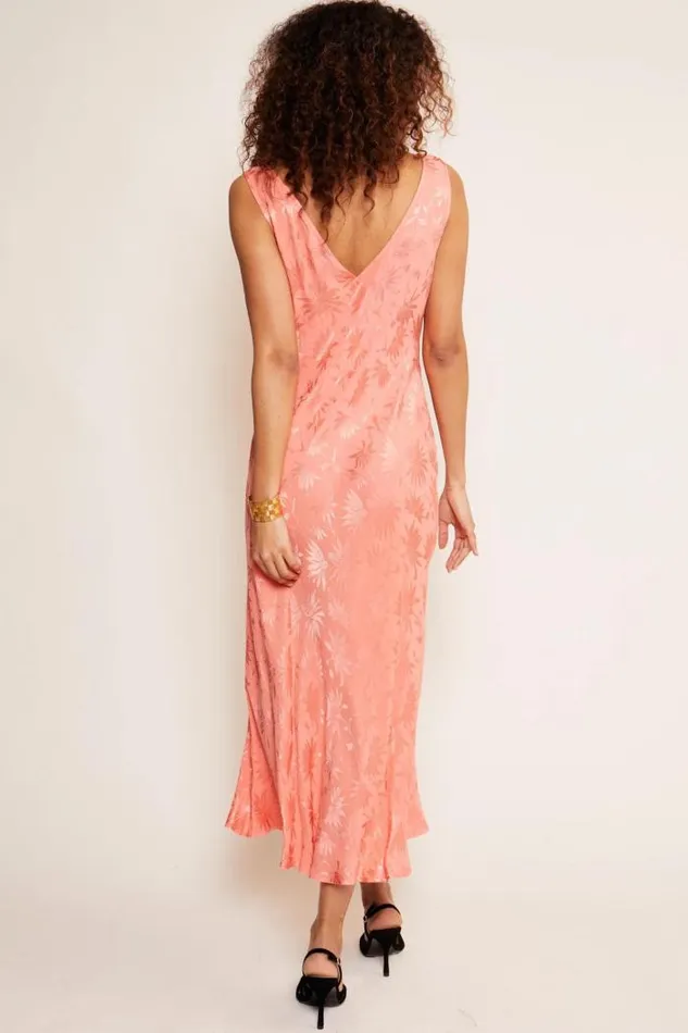 Rixo Dresses Women Sandrine Midi Dress Daisy Jacquard Coral