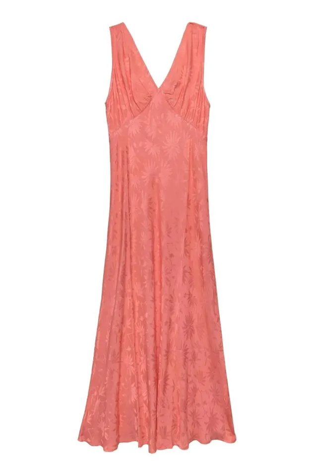 Rixo Dresses Women Sandrine Midi Dress Daisy Jacquard Coral