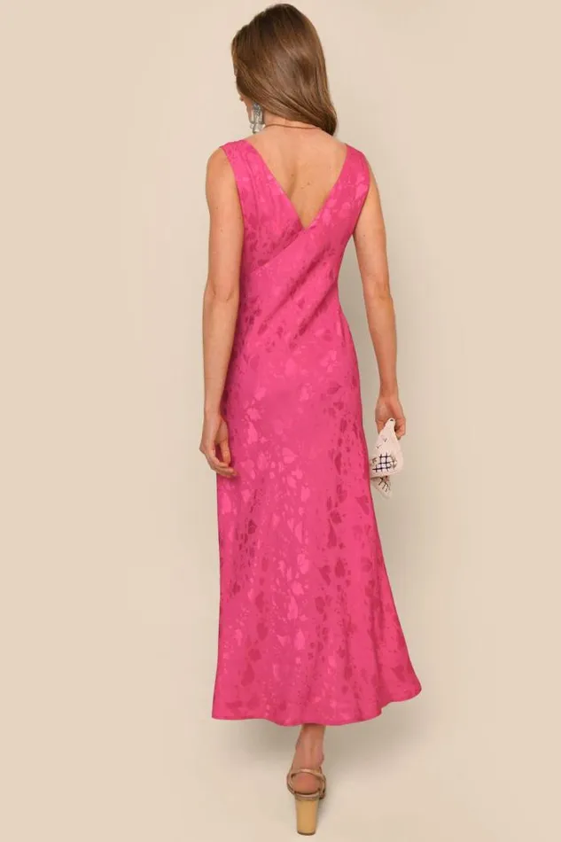 Rixo Dresses Women Sandrine Midi Dress Leaf Heart Pink
