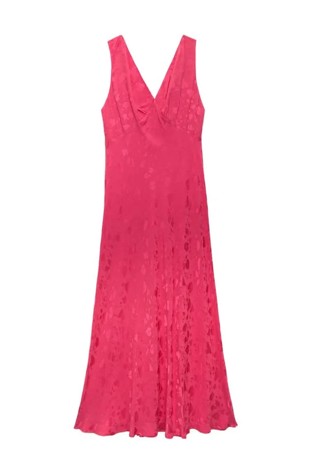 Rixo Dresses Women Sandrine Midi Dress Leaf Heart Pink