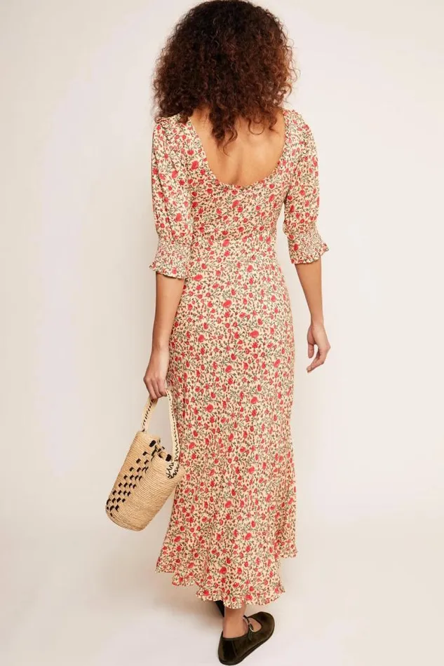 Rixo Dresses Women Sathya Midi Dress Ditsy Trail Cream