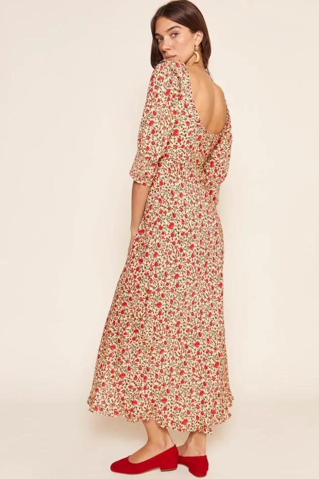 Rixo Dresses Women Sathya Midi Dress Ditsy Trail Cream