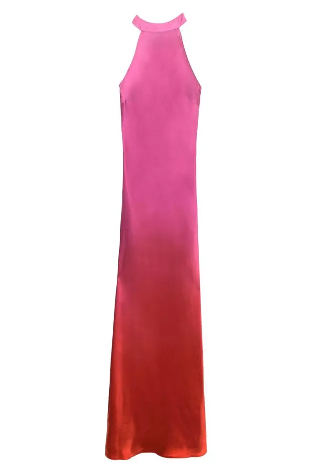 Rixo Dresses Women Savona Silk Gown Ombre Pink