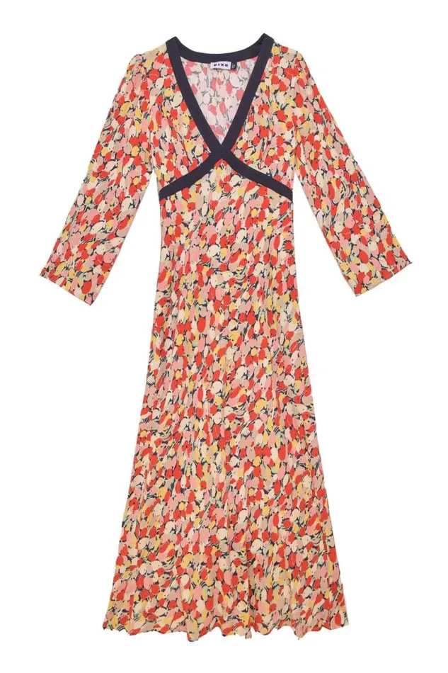 Rixo Dresses Women Tania Midi Dress Spring Tulip Red