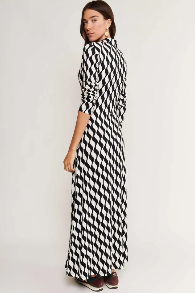 Rixo Dresses Women Tillie Jersey Midi Dress Mono Wave