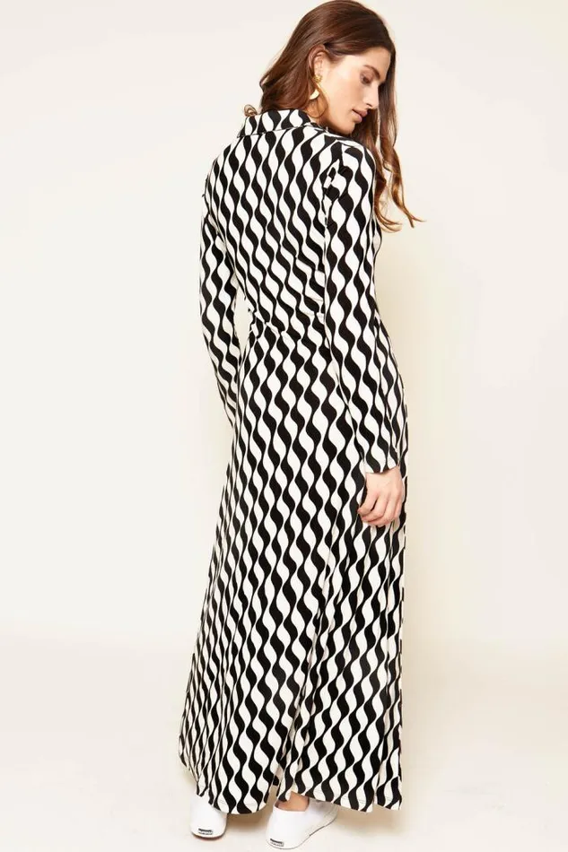 Rixo Dresses Women Tillie Jersey Midi Dress Mono Wave