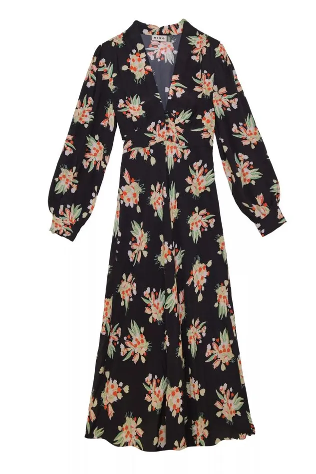 Rixo Dresses Women Trula Midi Dress Tulip Cloud Black