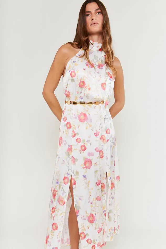 Rixo Dresses Women Valerie Midi Dress Waterblossom Ivory
