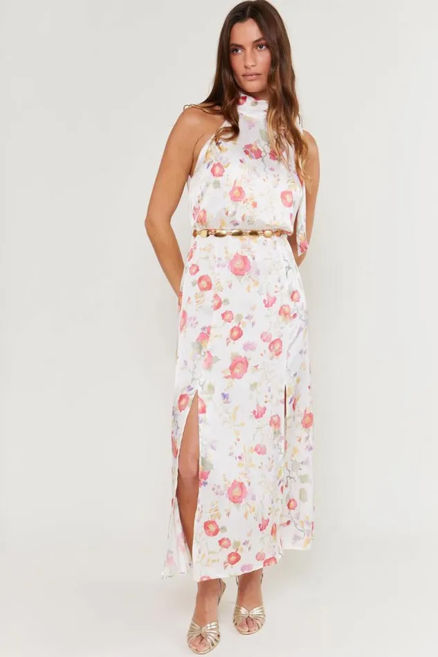 Rixo Dresses Women Valerie Midi Dress Waterblossom Ivory