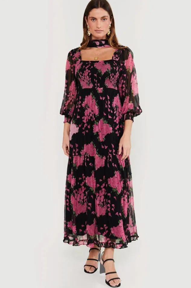 Rixo Dresses Women Yas Shirred Midi Dress Blossom Pink