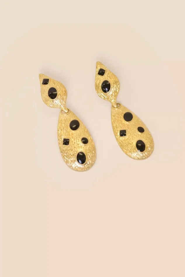 Rixo Jewellery Women Falco Earrings Gold Black