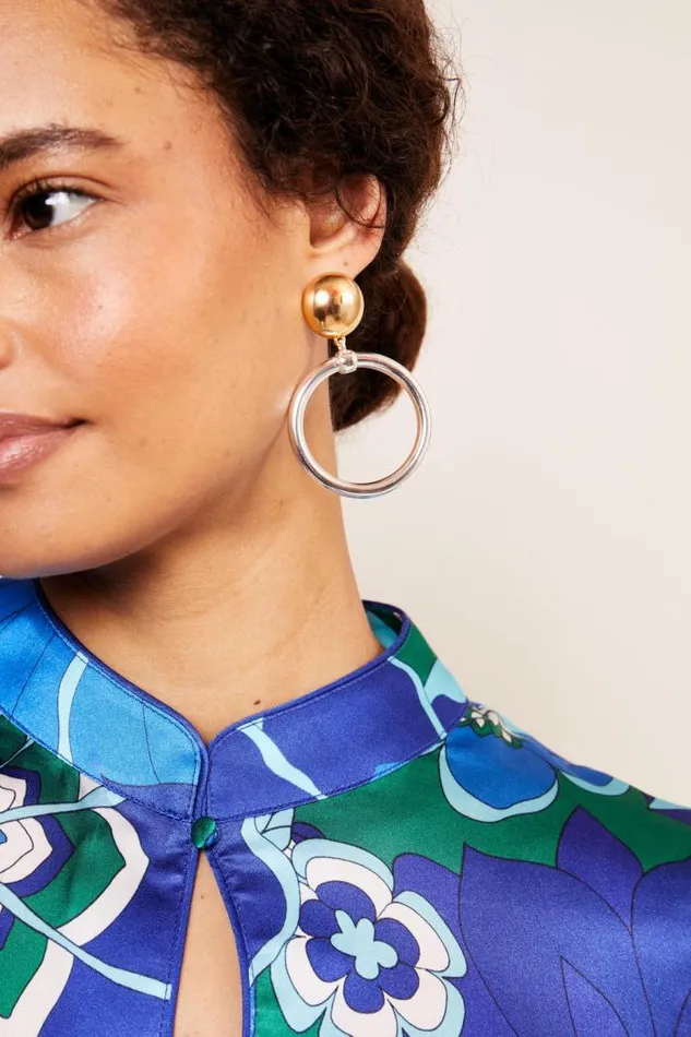 Rixo Jewellery Women Ruia Hoop Earrings Silver Gold