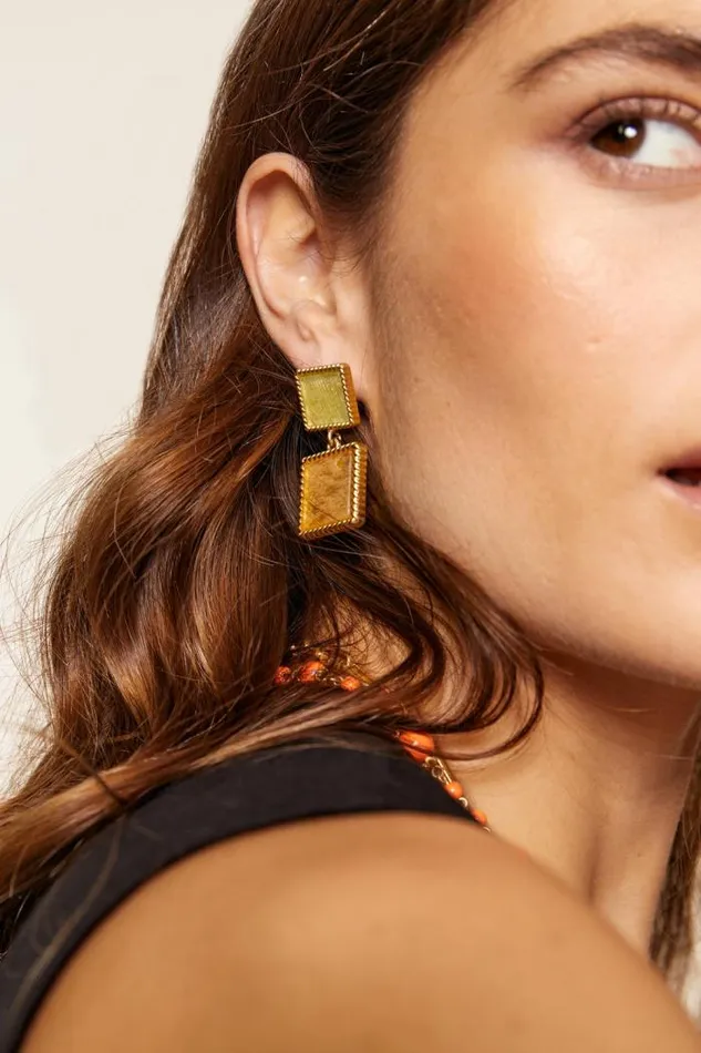 Rixo Jewellery Women Tait Earrings Gold Sage