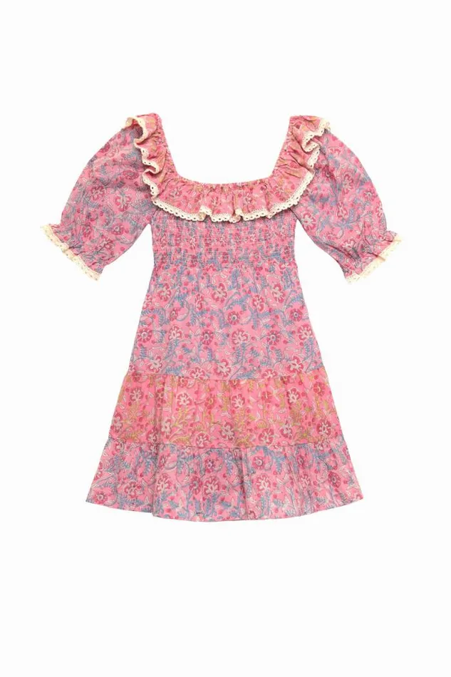 Rixo Loungewear Women Harlow Cotton Nightdress Sarasa Pink Mix
