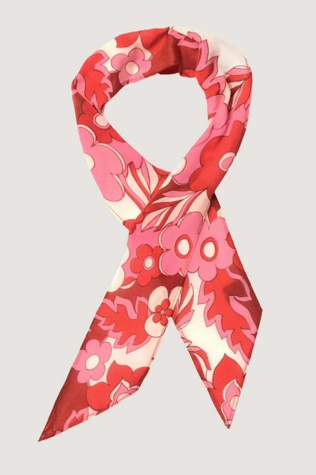 Rixo Scarves Women Alexa Silk Scarf Sweetheart Floral Pink