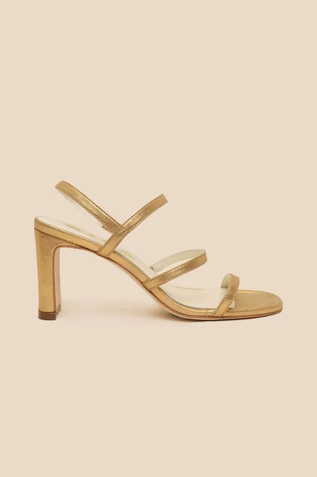 Rixo Shoes Women Ciervo Leather Sandals Gold
