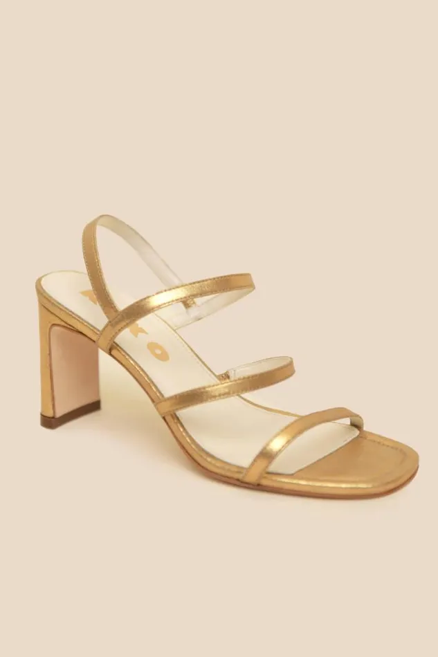 Rixo Shoes Women Ciervo Leather Sandals Gold