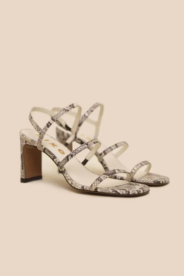 Rixo Shoes Women Ciervo Leather Sandals Snakeskin