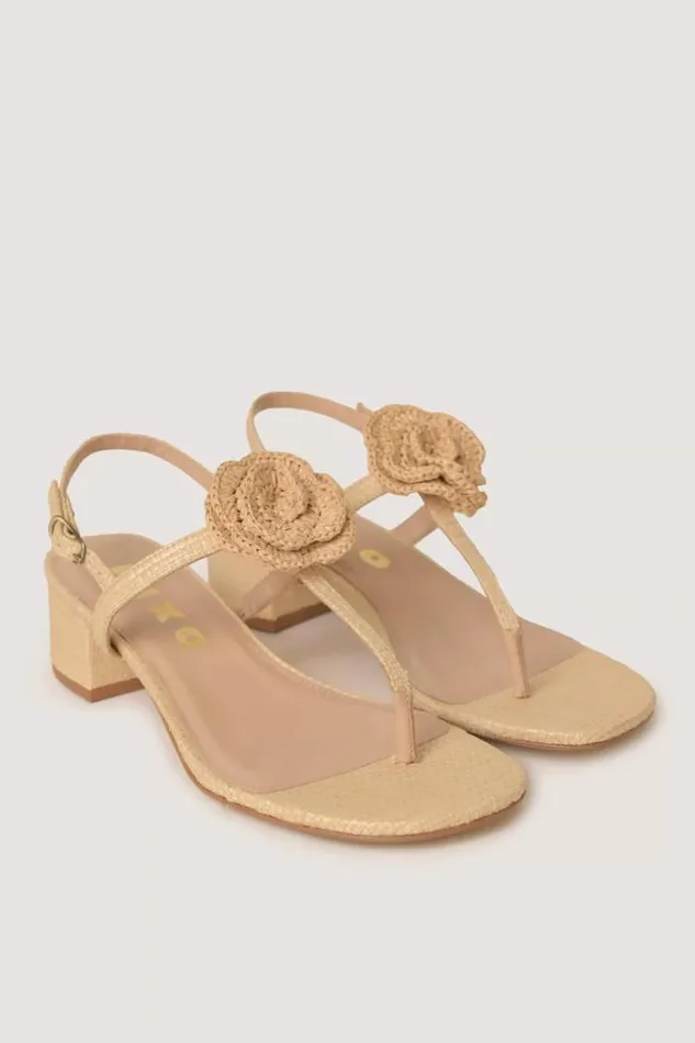 Rixo Shoes Women Kasey Raffia Sandals Butter