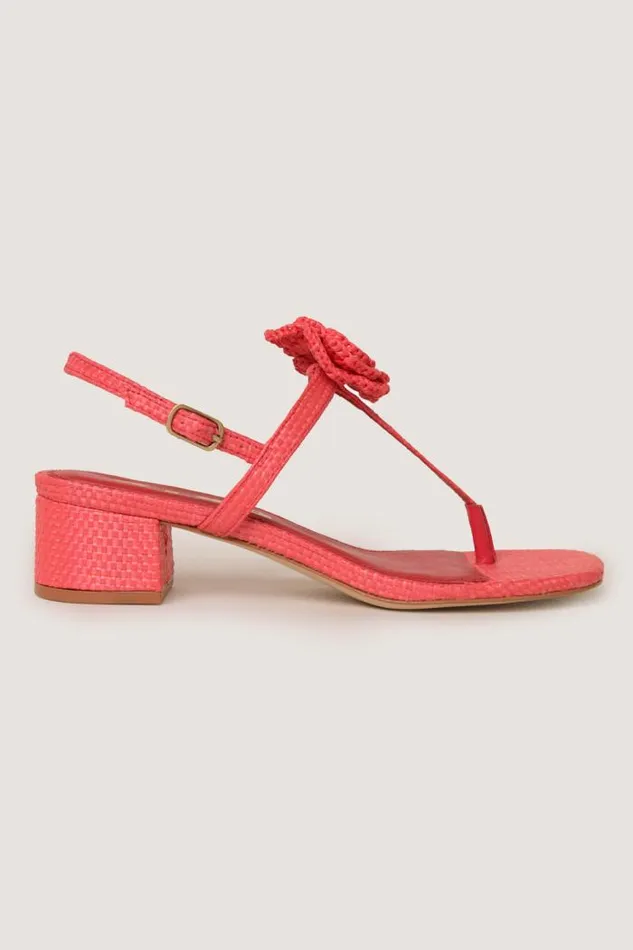 Rixo Shoes Women Kasey Raffia Sandals Red